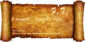 Faragó Teofánia névjegykártya