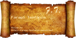 Faragó Teofánia névjegykártya